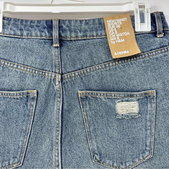 NWT H&M & Denim High Waist Distressed Shorts - Picture 4 of 8